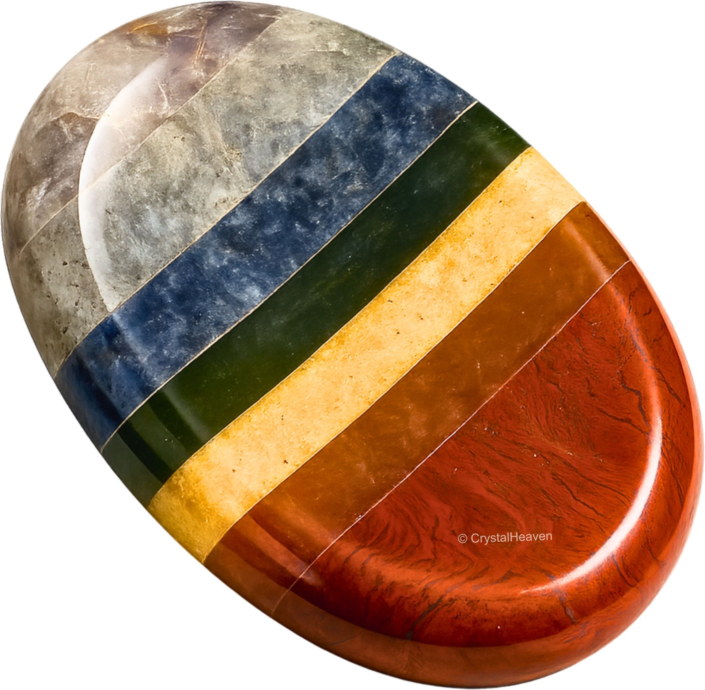 crystal heaven 7 Chakra Crystal Thumb Worry Pebbles Stones For Anxiety Stress Relief Massage Polished Oval Crystal Pebbles-picture-15