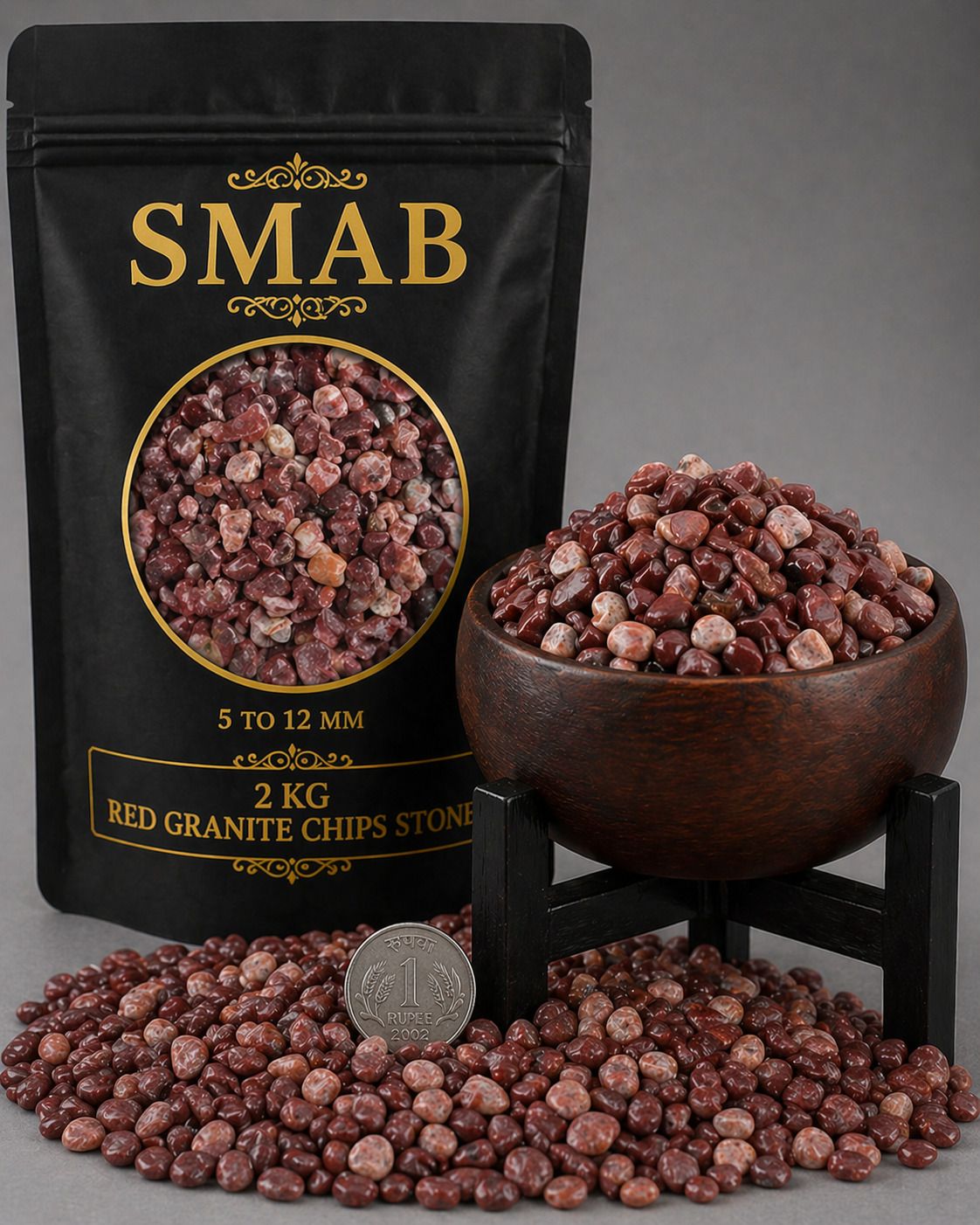 Red Granite Chips Stone 2kg 5-12mm Decorative Pebbles for Garden Decor Regular Angular, Asymmetrical, Oval, Rectangular, Round, Square Granite Stone-image-39