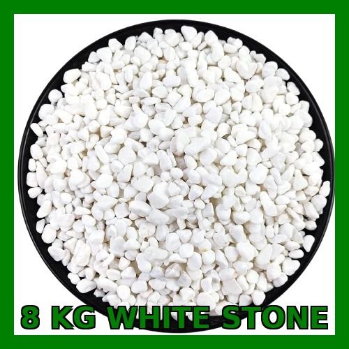 smab White Stone Pebbles 8KG Decorative Garden Aquarium Stones Polished Asymmetrical Granite, Marble, Rock Pebbles-picture-18