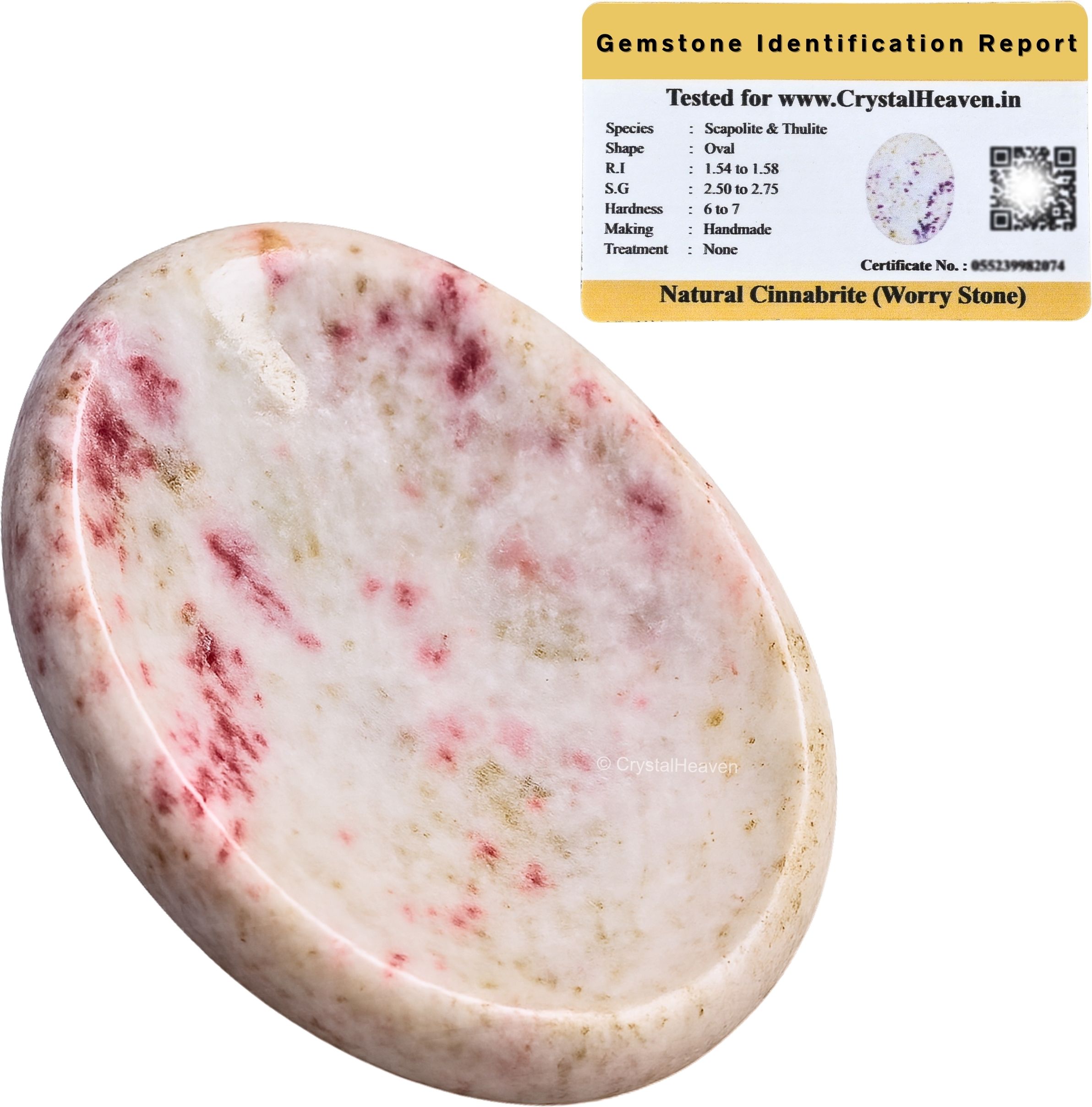 Cinnabarite Crystal Thumb Worry Pebbles Stones For Anxiety Stress Polished Oval Crystal Pebbles-image-0