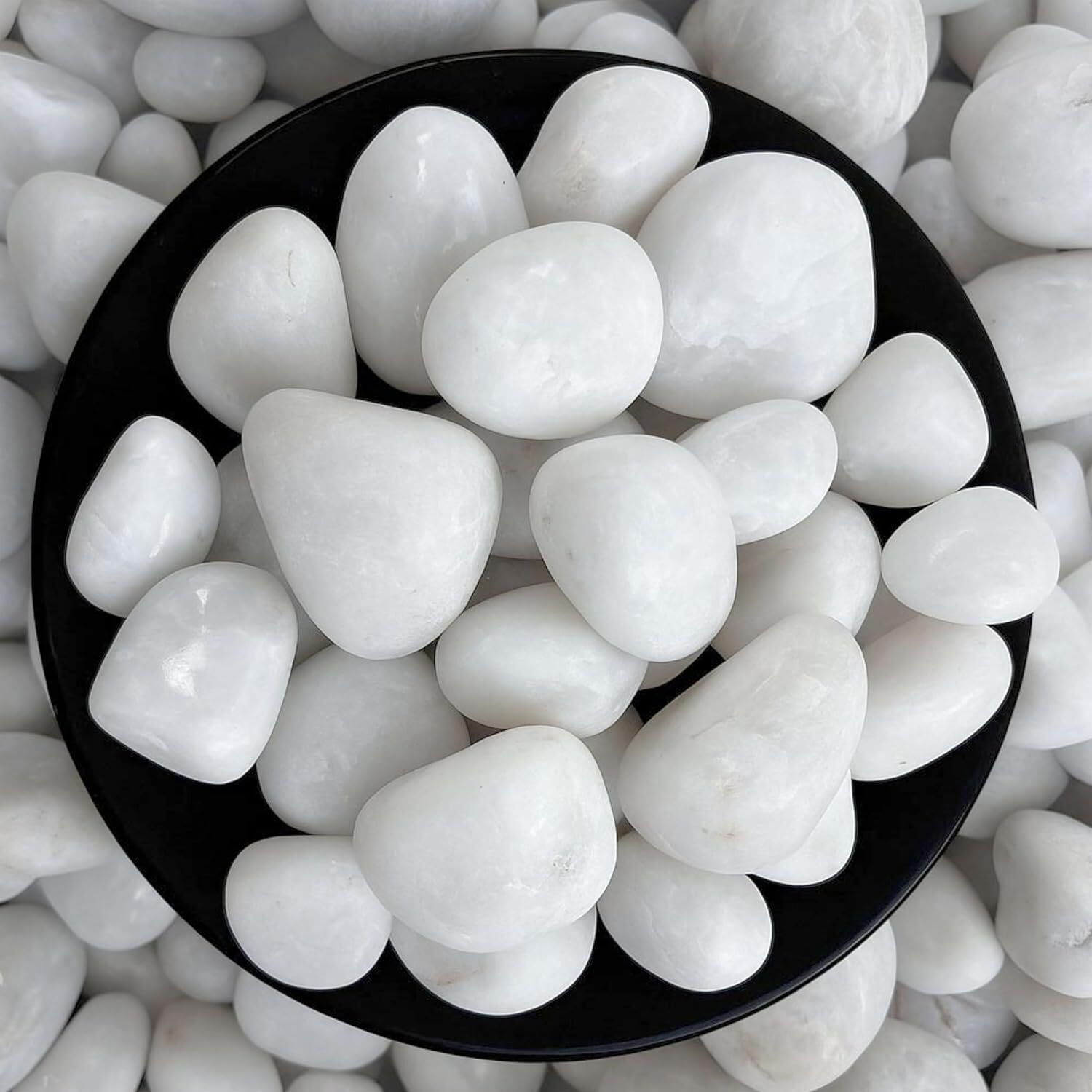 Polished Large Stone Pebble For Plant Pots Vase Home Garden Decor (White, 450g) Polished, Regular Angular, Asymmetrical Marble Stone-image-14
