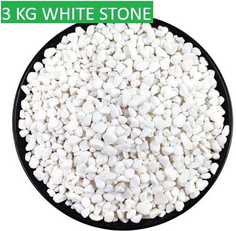 smab White Stone Pebbles 3KG Decorative Garden Aquarium Stones Polished Asymmetrical Rock, Marble, Granite Pebbles-picture-48