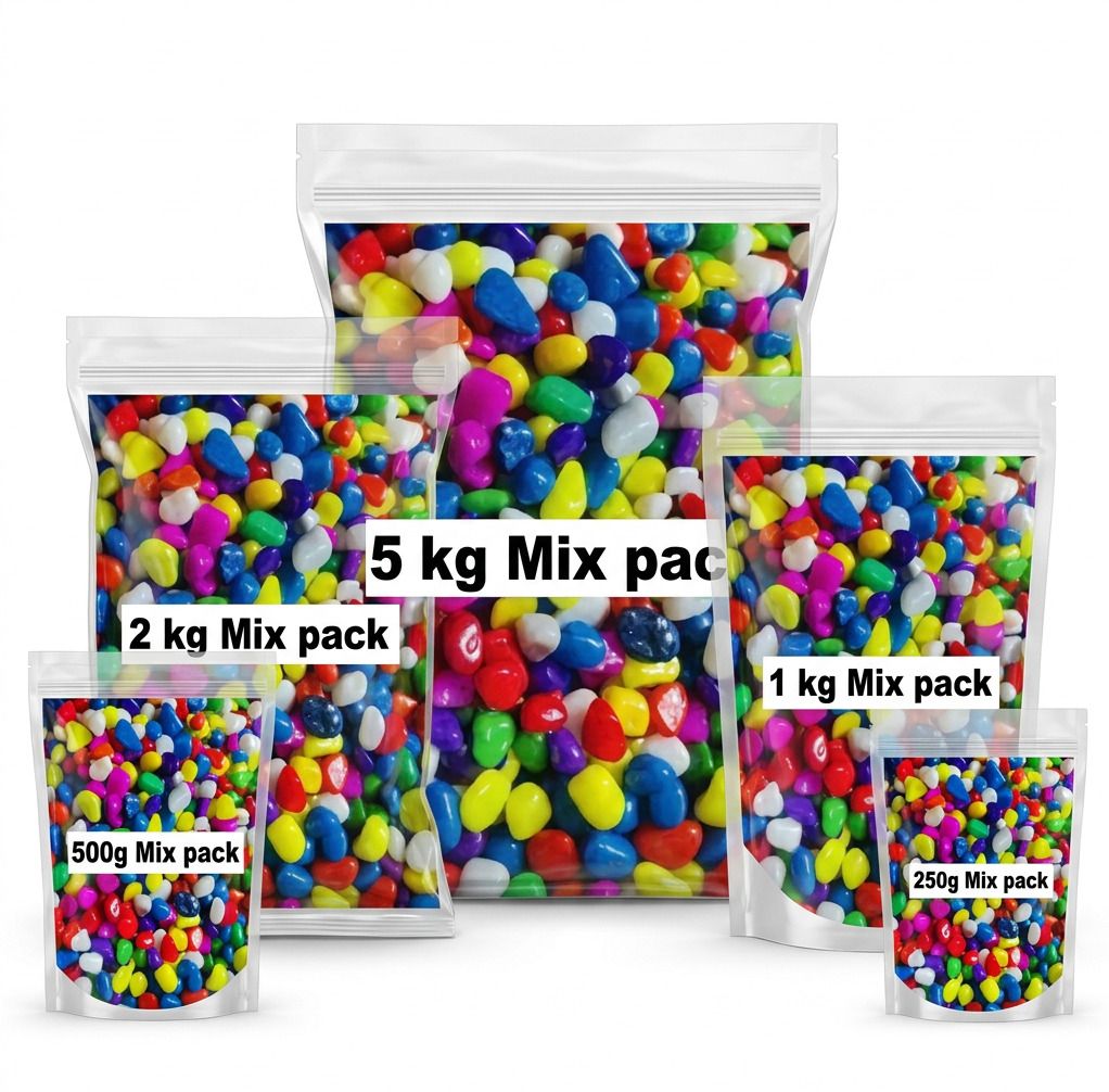 5KG- Premium Glossy Multicolour Marble Pebbles Stone – Decorative Stones - Polished Asymmetrical Marble Pebbles-image-29