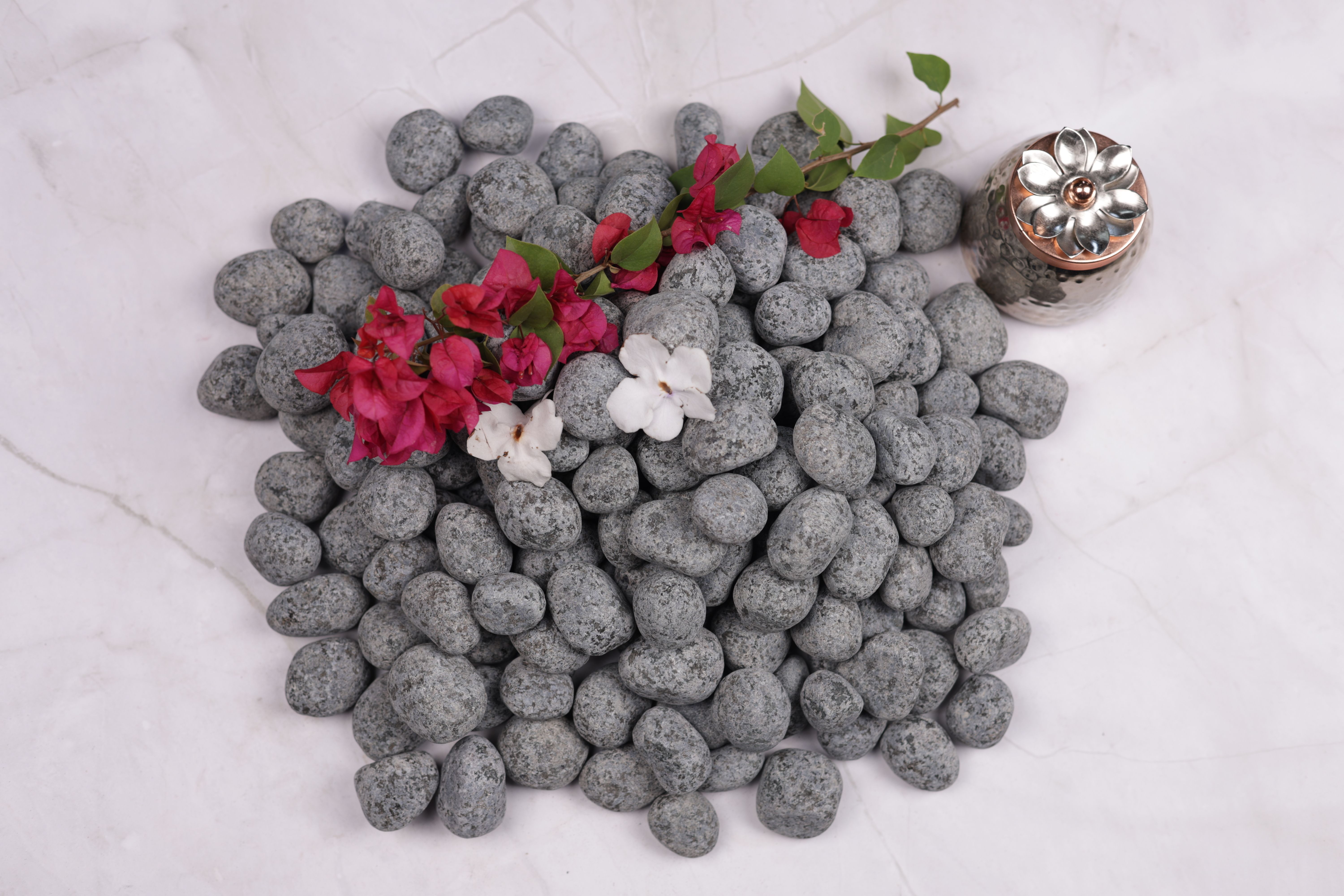 Black Beauty Natural Tumbled Pebbles of 1-2 inch Size Regular Asymmetrical Granite Pebbles-image-6