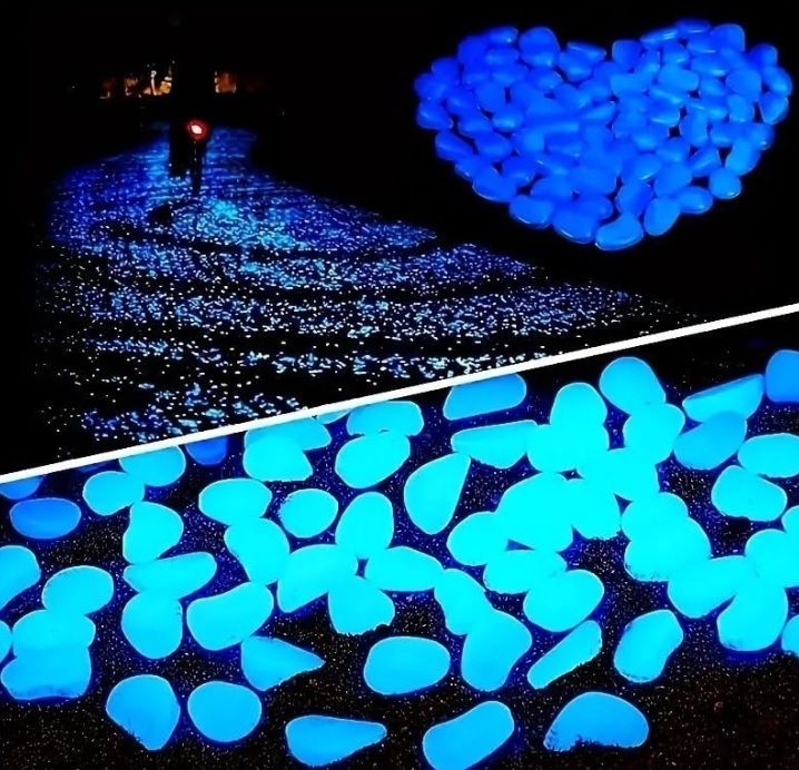 orevaa 100 Pieces Garden Luminous Stones, Decorative Shining Pebbles for Open Hallway Regular Oval Rock Stone-picture-13