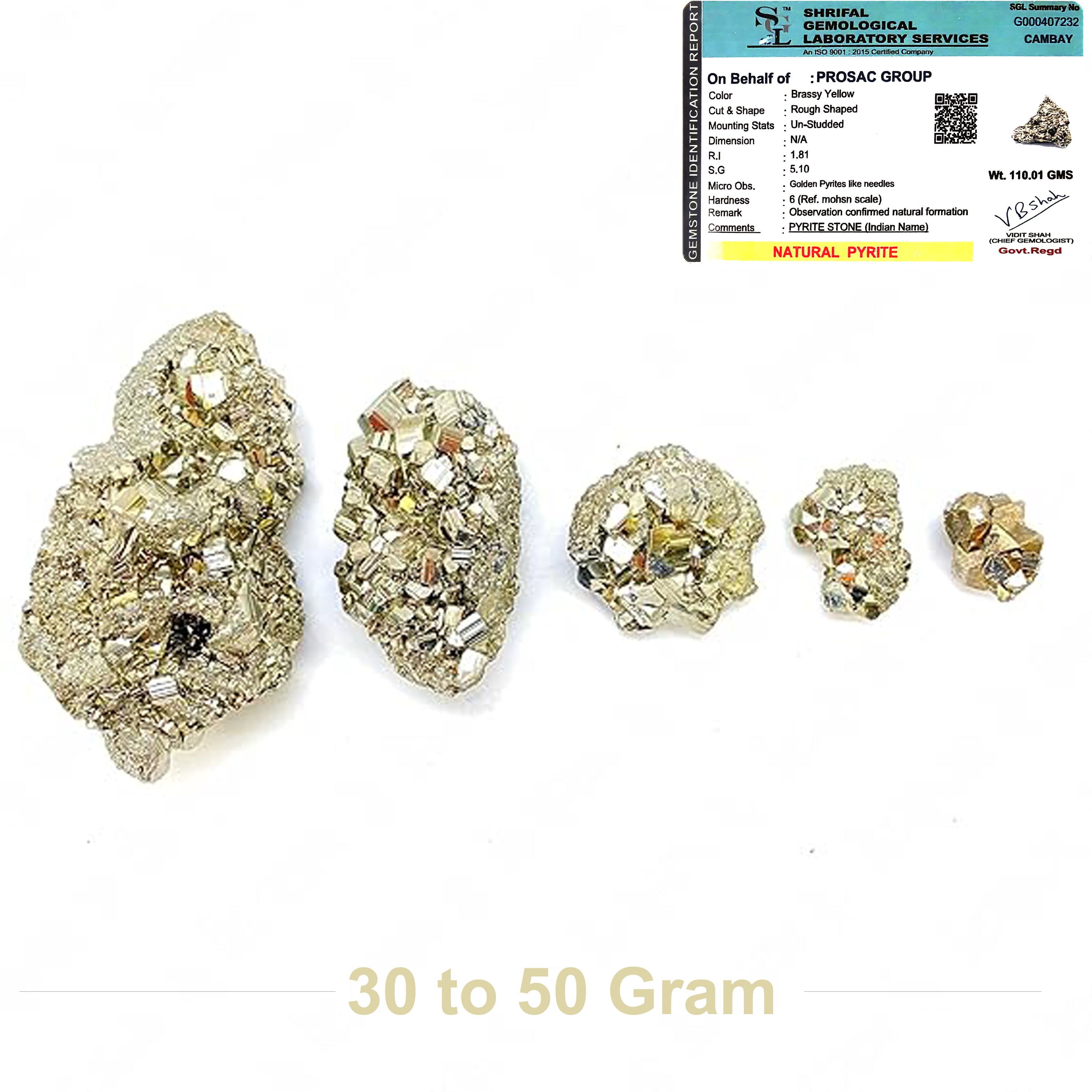 Natural Pyrite Cluster 30 to 50 Gram Regular Asymmetrical Crystal Stone-image-15