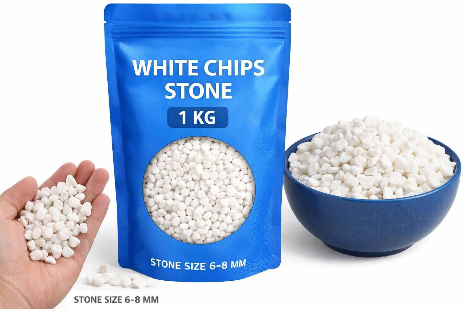 smab white chips 1 kg pack Polished Asymmetrical Marble Stone-picture-27