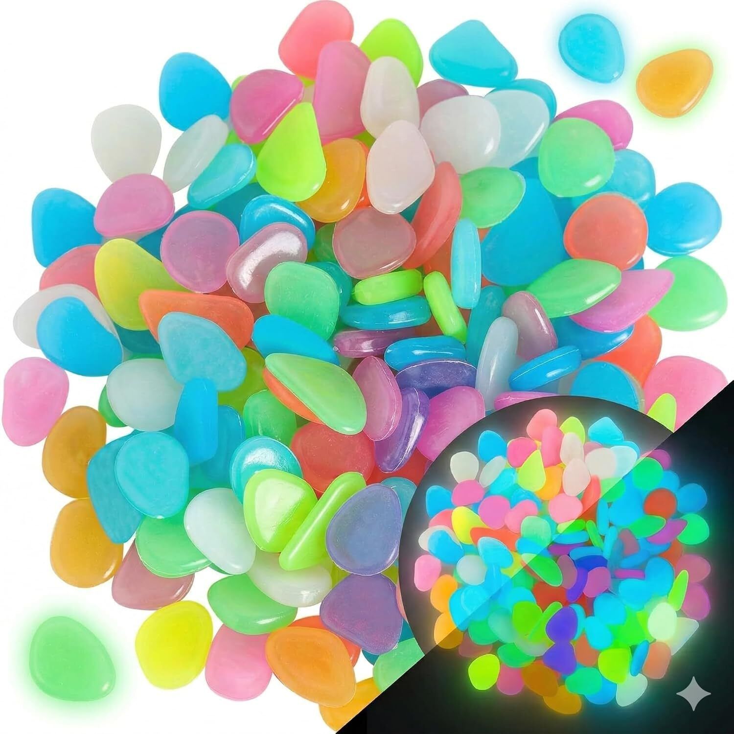 100pcs Pebbles for Outdoor Decor, Aquarium, Pathway, Lawn & Fish Tank Regular Oval, Rectangular, Round, Square Rock Pebbles-image-47