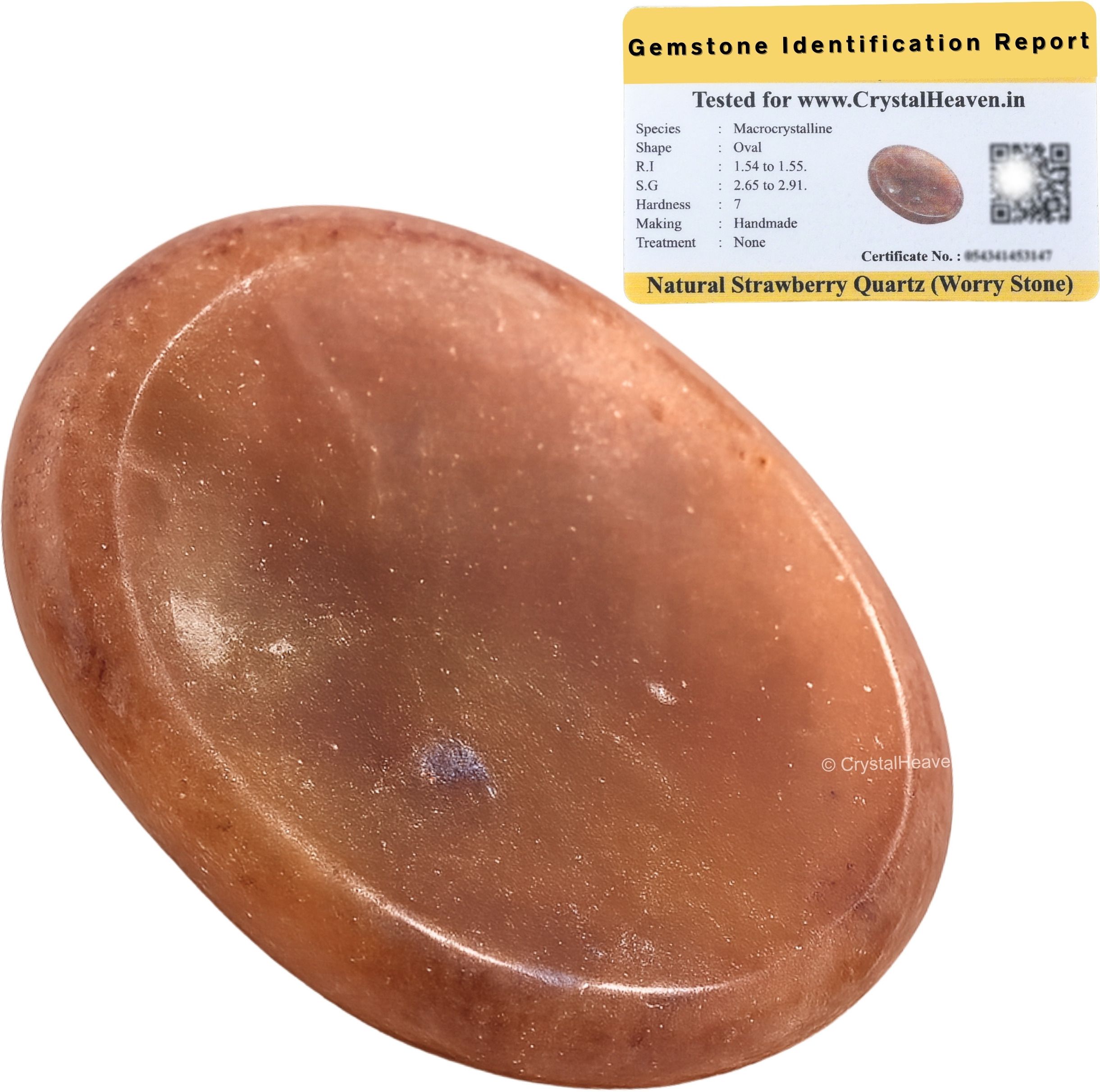 Strawberry Quartz Crystal Thumb Worry Pebbles Stones For Anxiety Stress Polished Oval Crystal Pebbles-image-21
