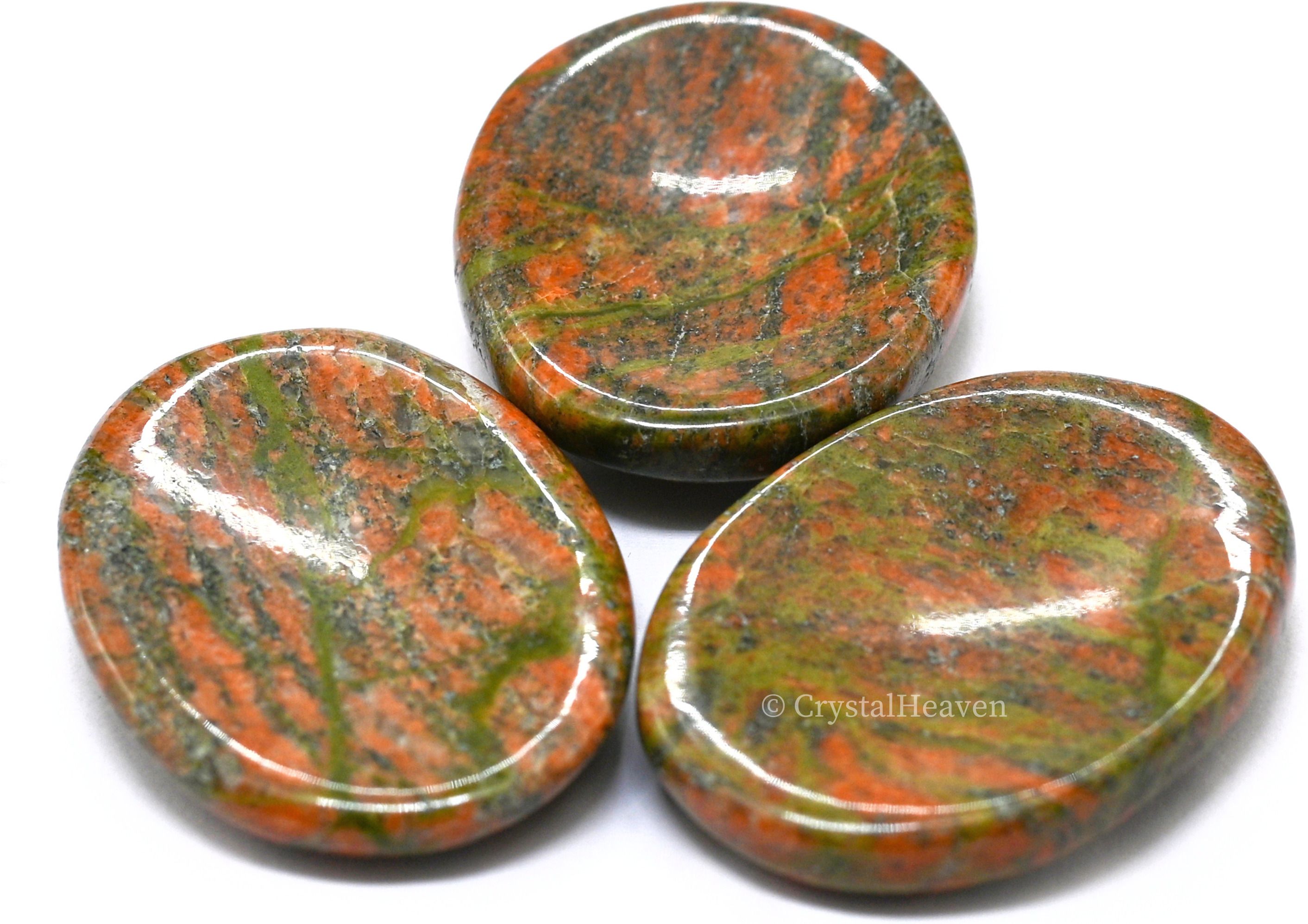 crystal heaven Unakite Crystal Thumb Worry Pebbles Stones For Anxiety Stress Polished Oval Crystal Pebbles-picture-20