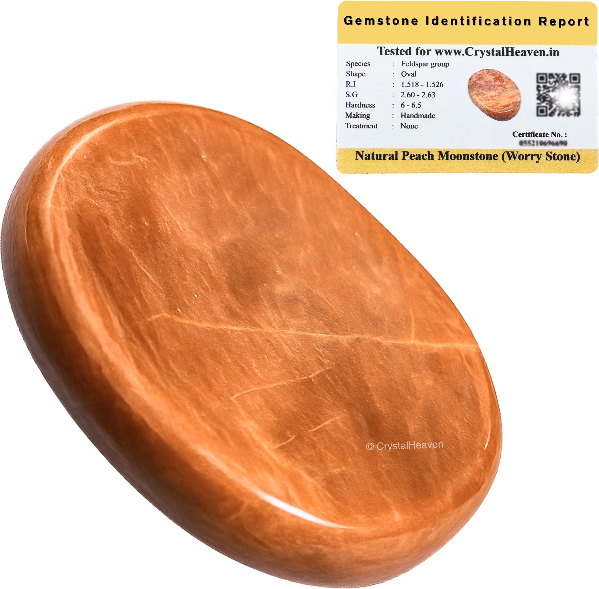 Peach Moonstone Crystal Thumb Worry Pebbles Stones For Anxiety Stress Polished Oval Crystal Pebbles-image-49