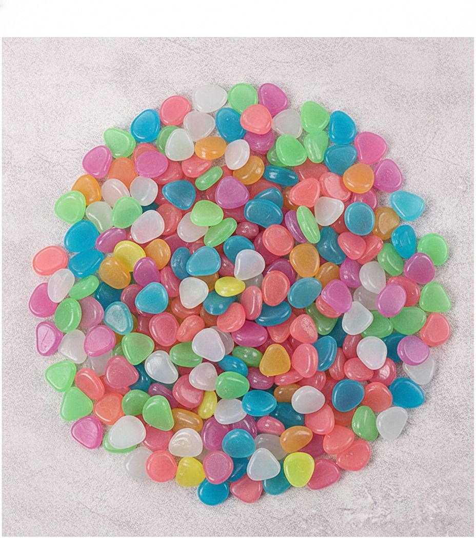 Glow in The Dark Rocks – 100 PCS Luminous Pebbles Stones Regular Angular Plastic Pebbles-image-44