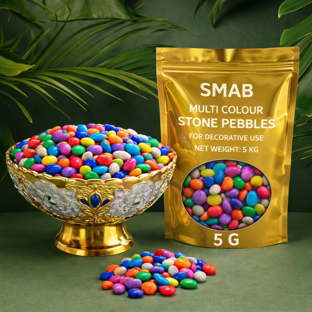 Multi Colour Stone Pebbles 5 Kg Decorative Pebbles Plants, Garden Home Decor Polished Asymmetrical Marble Stone