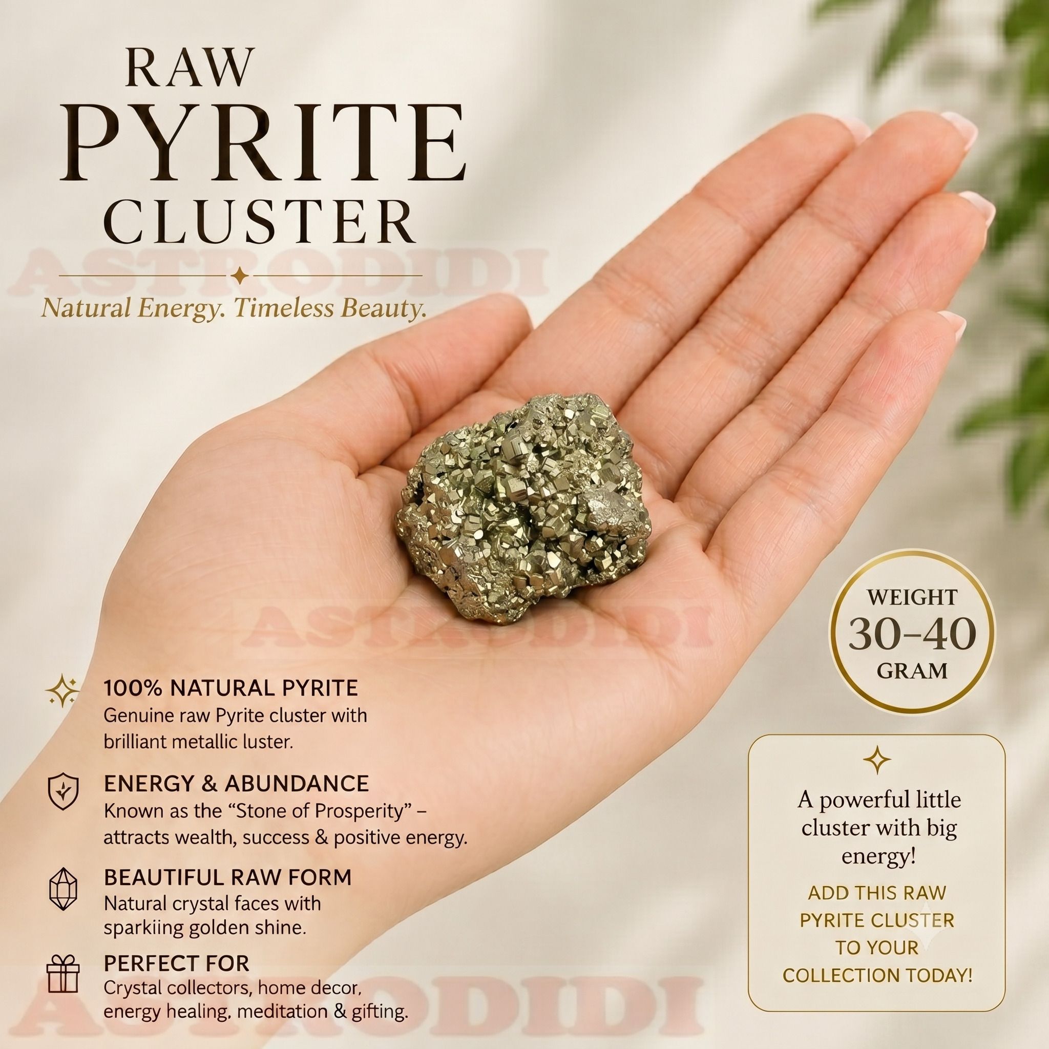 Natural Pyrite Cluster Tumble Raw Rough Stone (30-40 Gram) for Vastu Correction Regular Asymmetrical Crystal Stone-image-25