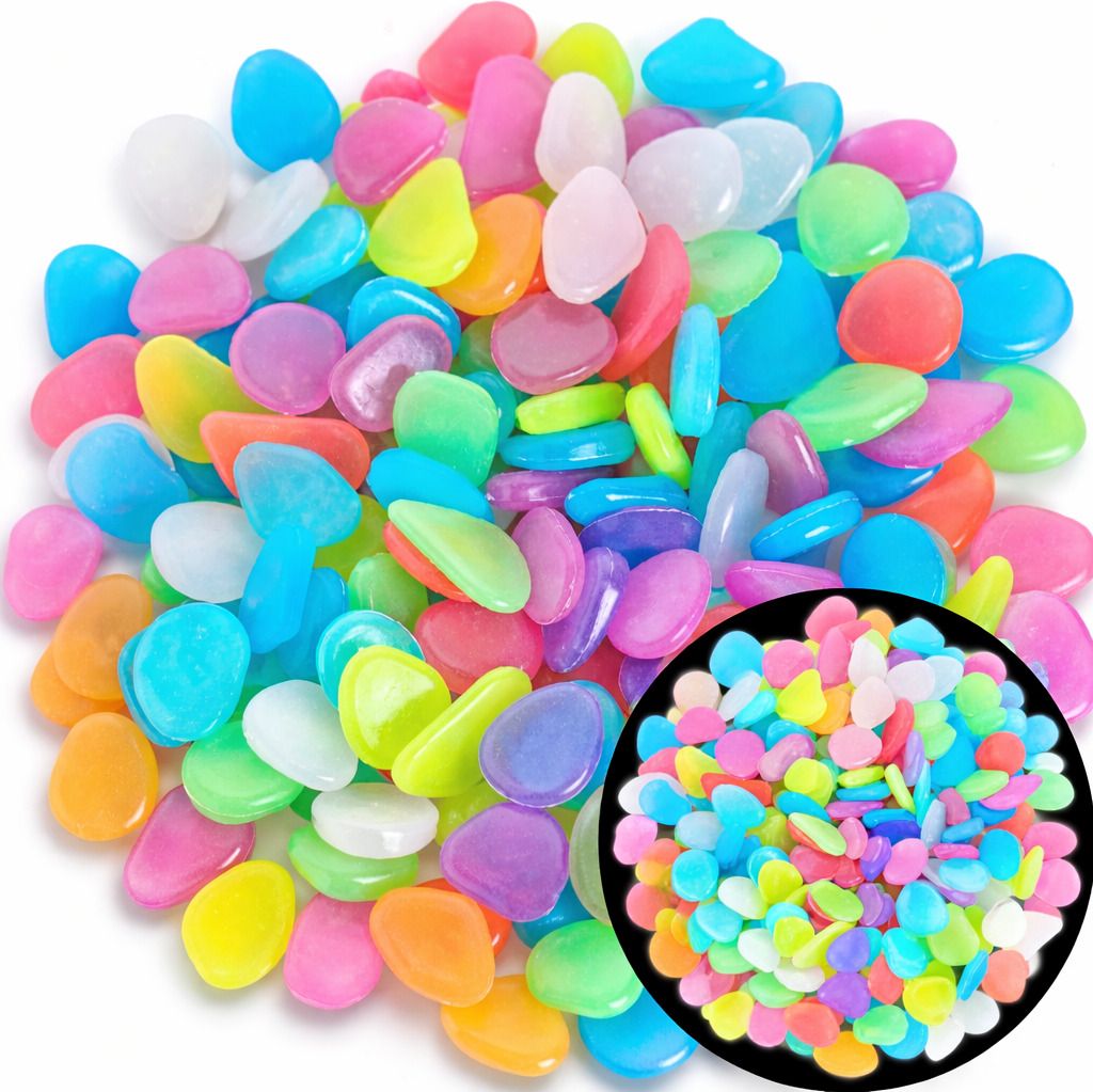 Day Night Glow Pebbles Decorative Stones Multicolor Regular, Polished Oval Plastic, Sandstone Stone-image-16