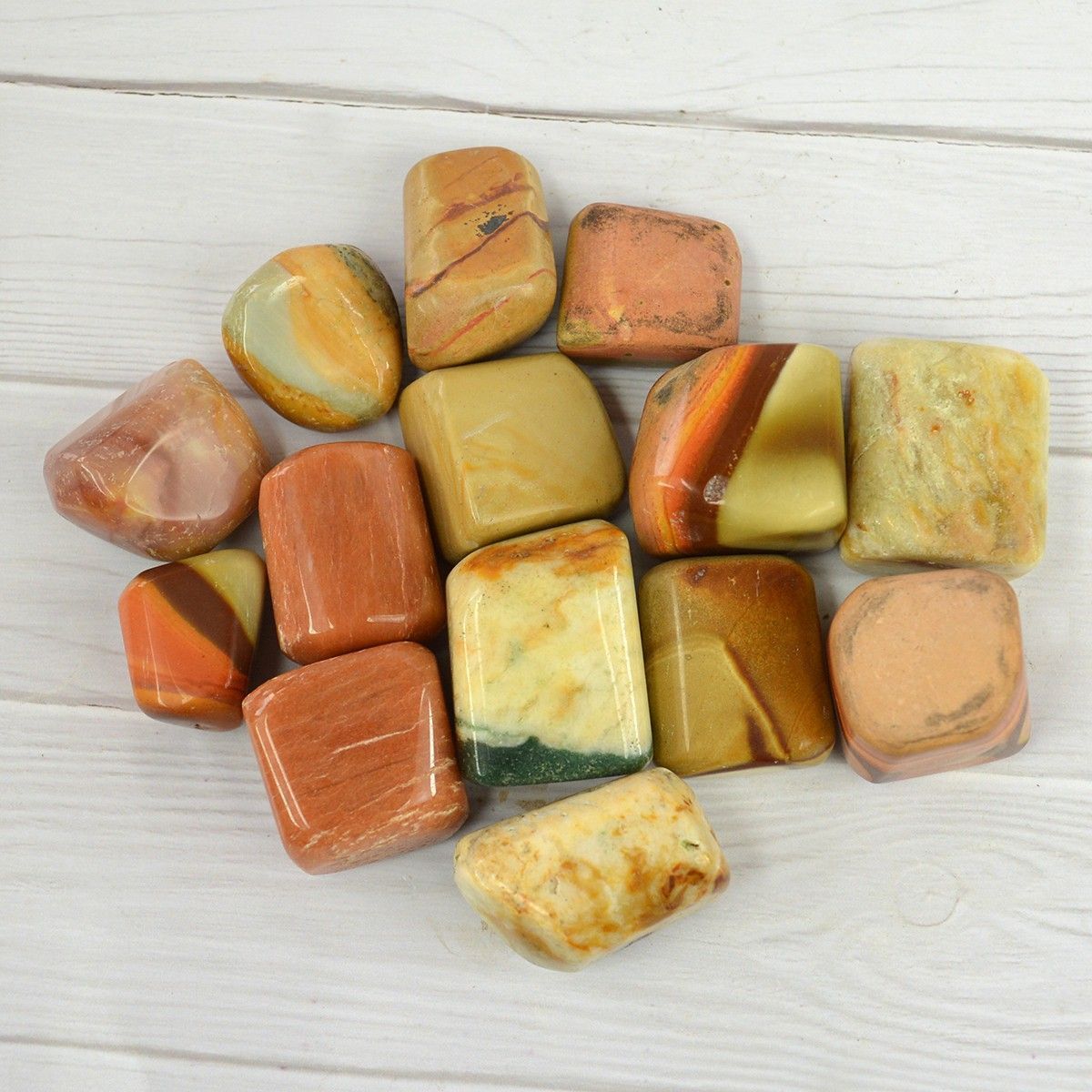 multiagate 100% Natural Crystal New-148-Fancy Jasper-Tumble-stone-200gm_1 Regular Asymmetrical Crystal Stone-picture-14