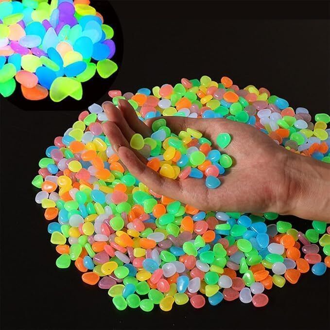 Glow Garden Luminous Pebbles 200pcs Multicolor Stones for Decor Aquarium Regular Oval Marble Pebbles-image-28