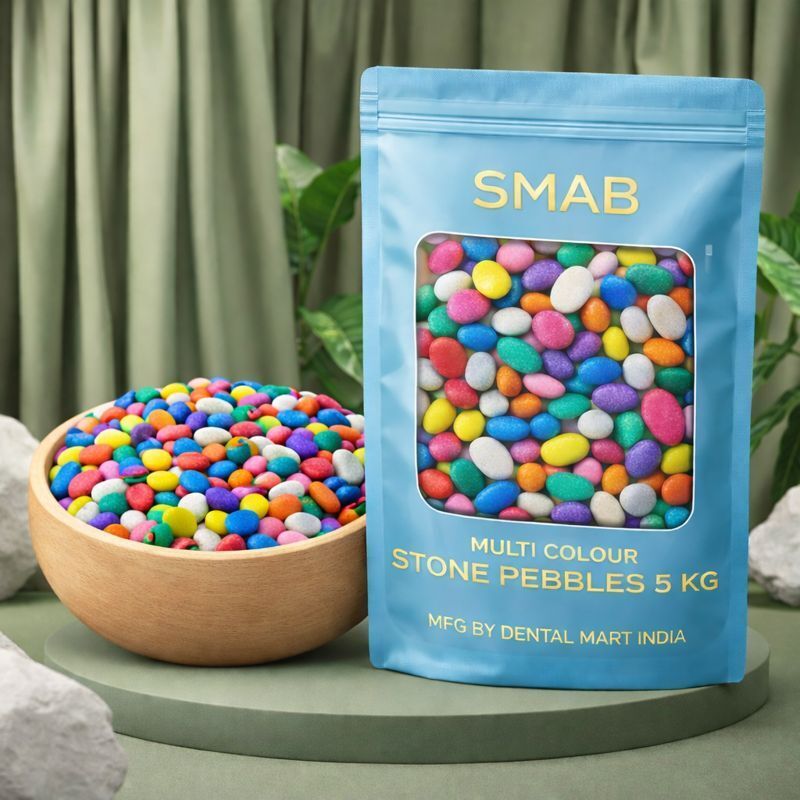 Multi Colour Stone Pebbles 5 Kg | Garden Aquarium Vase Home Decor Stones Polished Asymmetrical Marble Stone-image-2