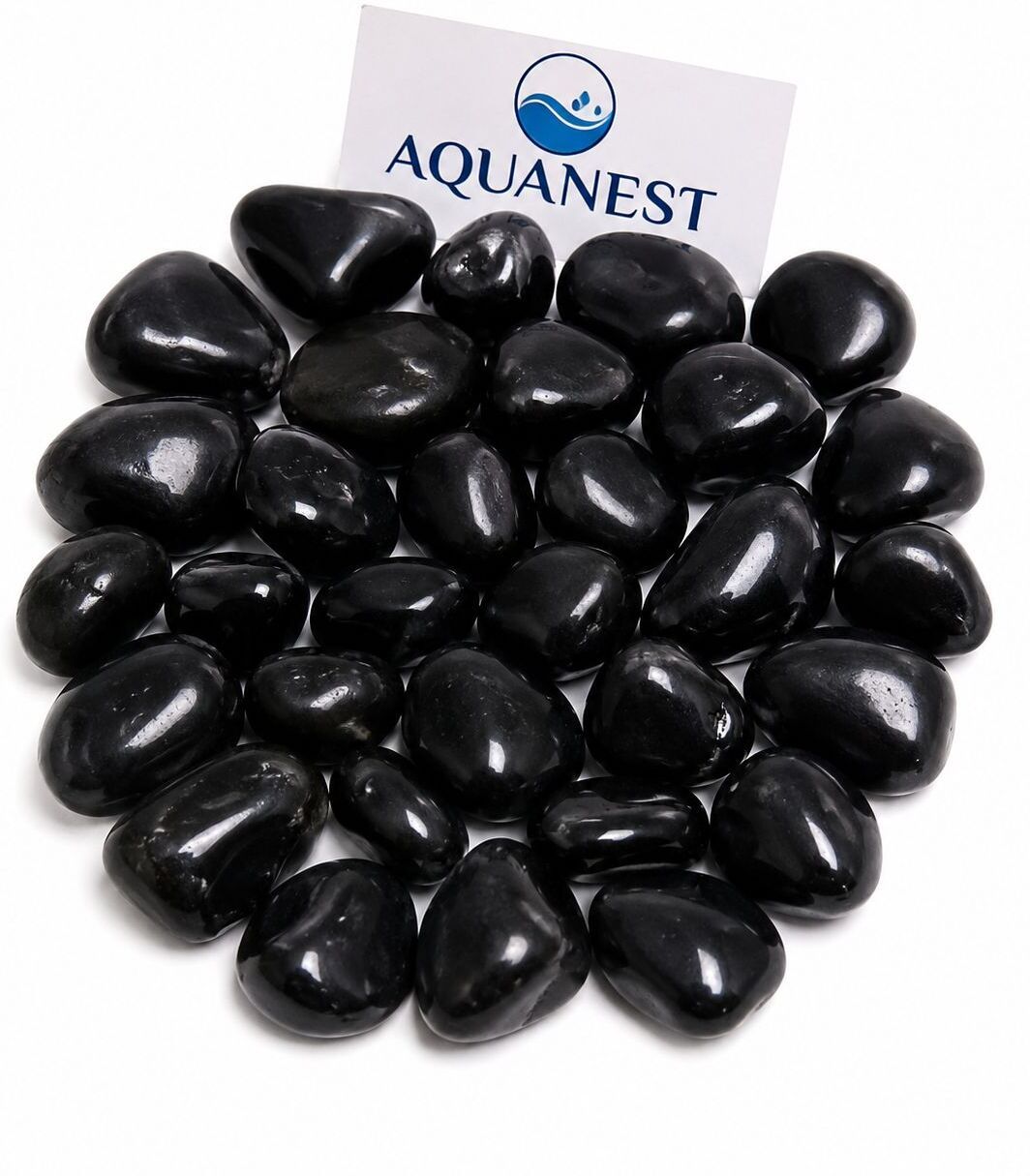 Black Polished Decorative Pebbles Glossy Stones for Aquarium Garden Regular, Engraved, Polished Asymmetrical Rock Stone-image-34