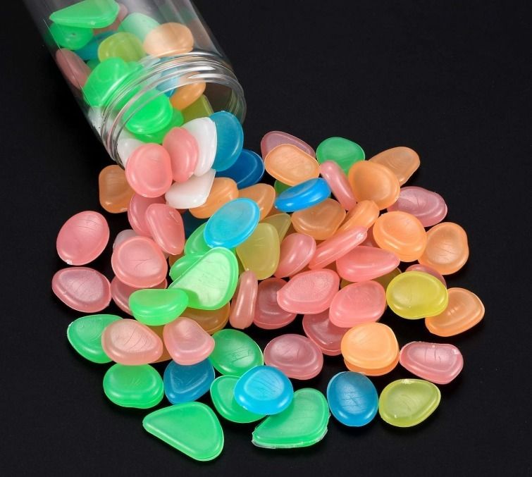 Glow in the dark stone Polished Angular Plastic Pebbles-image-30