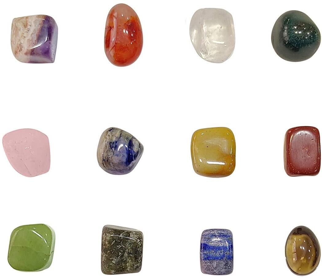 ababilcrystal 12 CHAKRA TUMBLE SET Polished Angular Crystal Stone-picture-26
