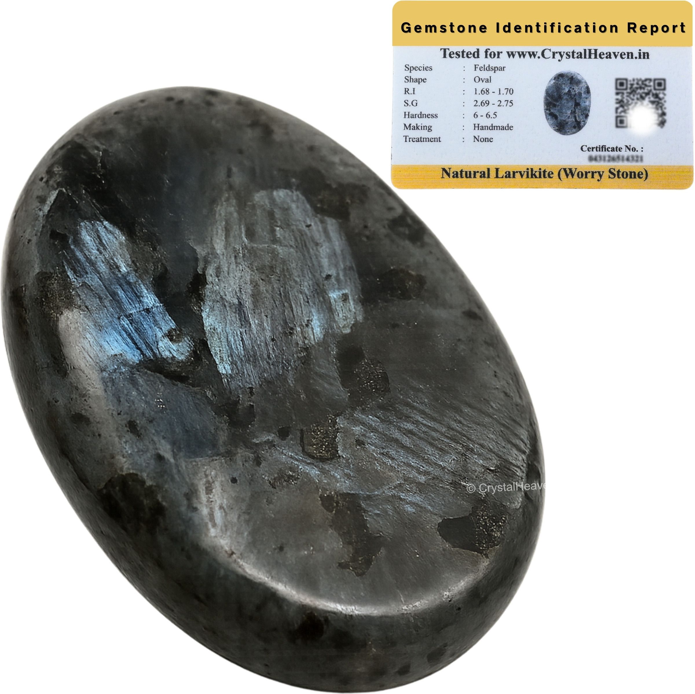 crystal heaven Larvikite Crystal Thumb Worry Pebbles Stones For Anxiety Stress Polished Oval Crystal Pebbles-picture-17