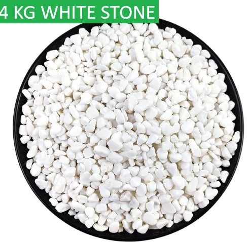 smab White Stone Pebbles 4KG Decorative Garden Aquarium Stones Polished Asymmetrical Granite, Marble, Rock Stone-picture-42