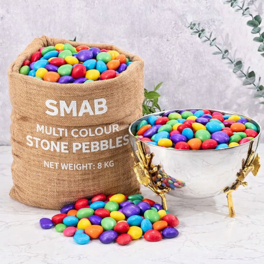 smab Premium Multi Colour Pebbles 8 KG for Plants Aquarium Home Decor Stones Polished Asymmetrical Marble, Rock, Granite Pebbles-picture-14