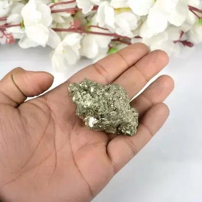 Pyrite Cluster Rough Stone for Reiki Healing, Vastu Correction (Gold 30 g) Regular Asymmetrical Crystal Stone
