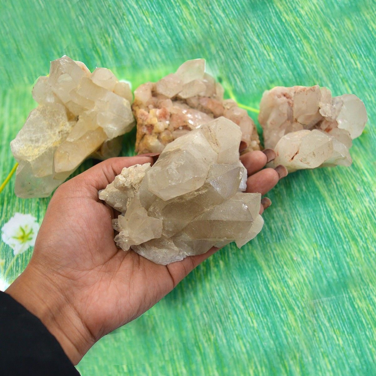 multiagate Clear Quartz Geode Cluster 300-400 gm Regular Asymmetrical Quartz Stone-picture-32