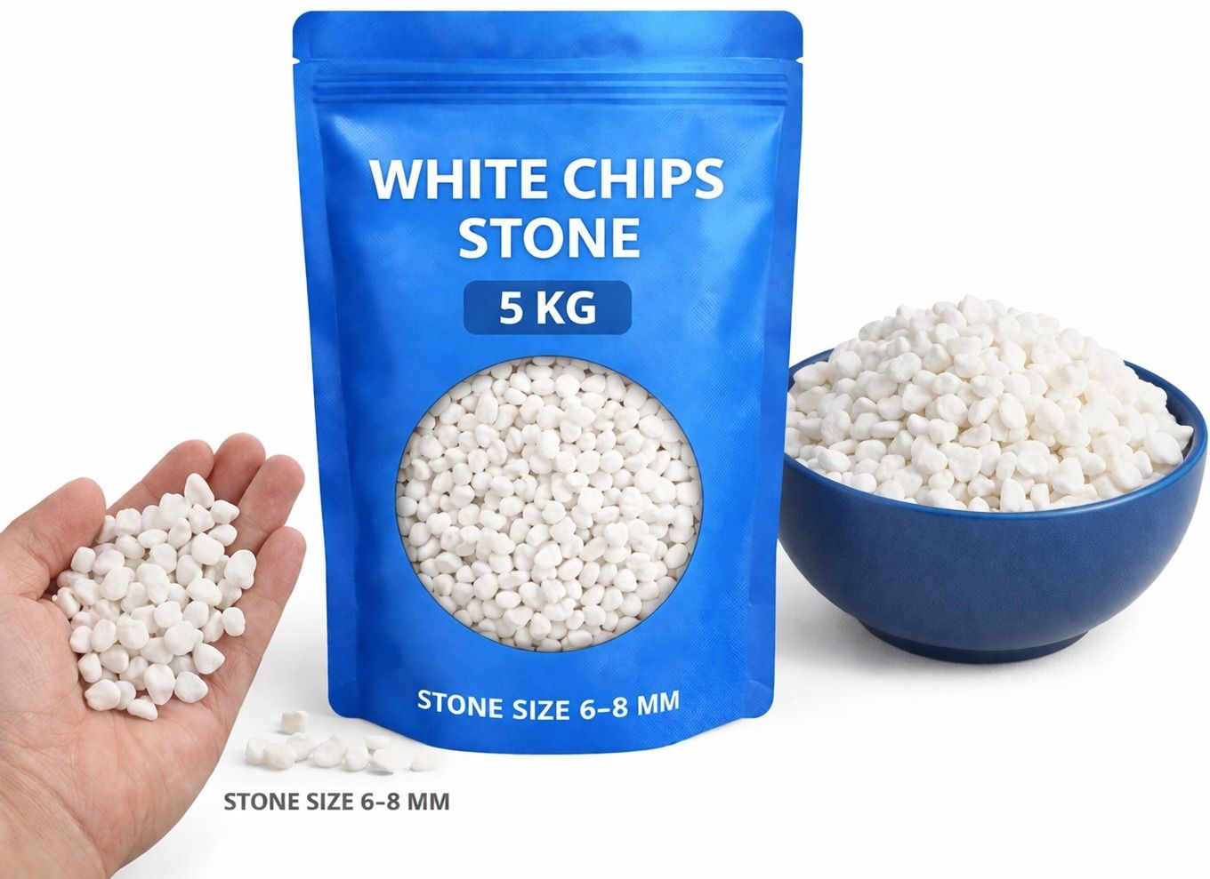 smab white chips 5 kg Polished Asymmetrical Marble Pebbles-picture-31