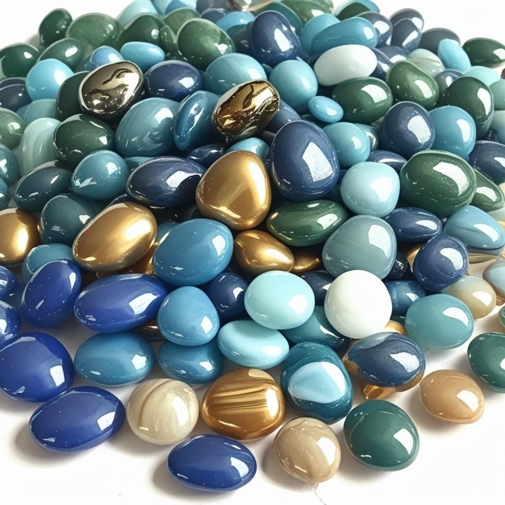 Crystal Glass Pebbles Decorative Stones for Home & Garden Decor Polished Oval, Round Crystal, Fire Glass Pebbles-image-37