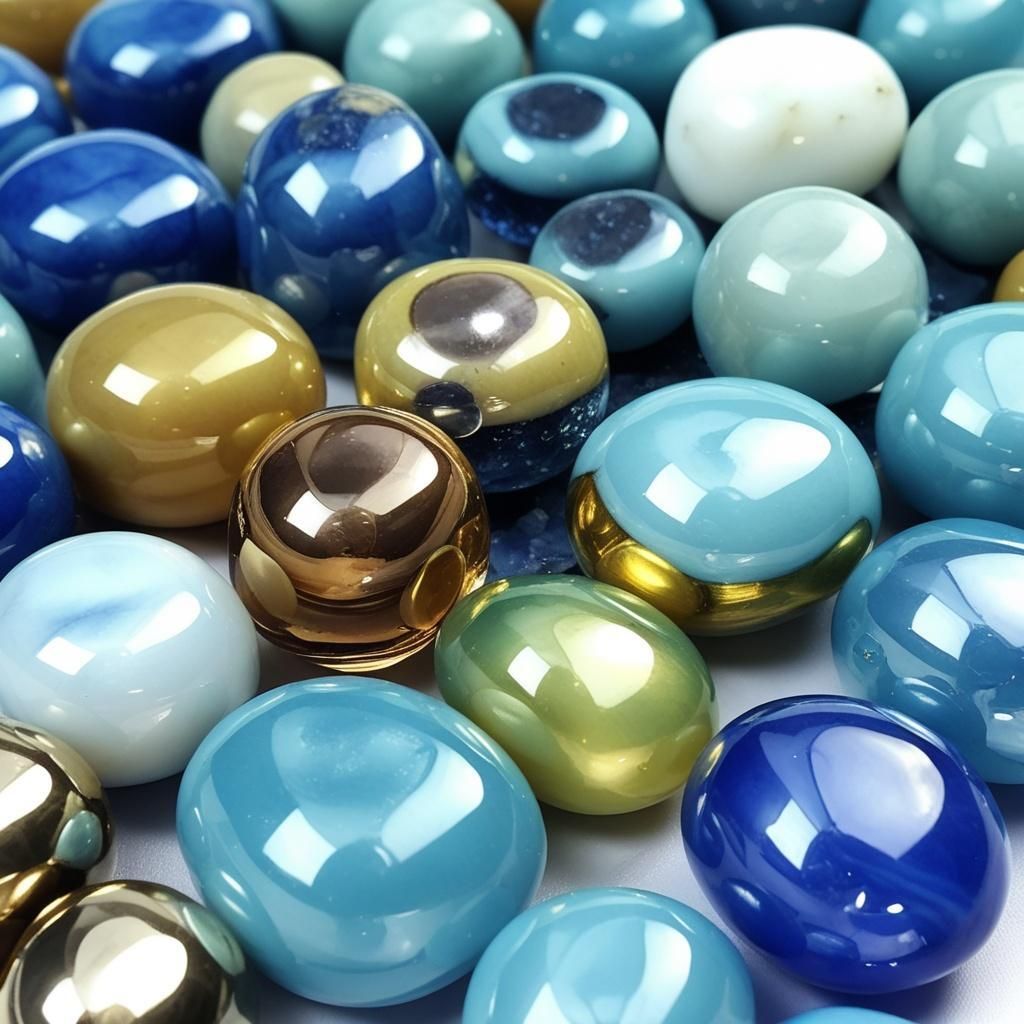 Colourful Glossy Glass Pebbles for Table & Plant Decoration Polished Round, Oval Crystal, Fire Glass Pebbles-image-2