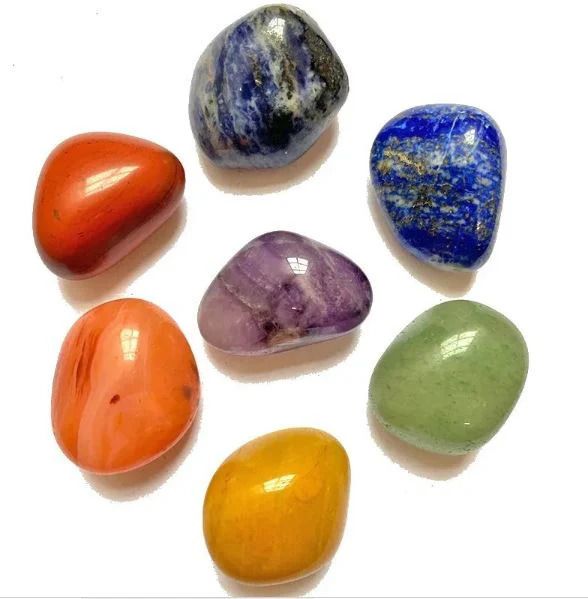 vastu vardan Seven Chakra Tumble | Pack of 7 tumbles| Tumbles for Vastu Correction Regular Oval Crystal Stone-picture-5
