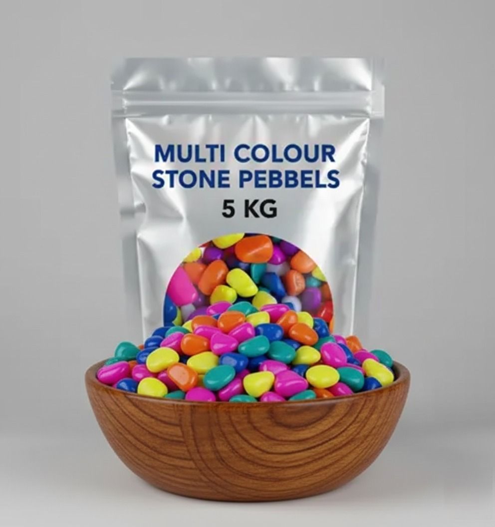 smab Multi Colour Decorative Pebbles 5Kg for Aquarium Garden Fish Tank Polished Asymmetrical Marble, Granite, Rock Pebbles-picture-33