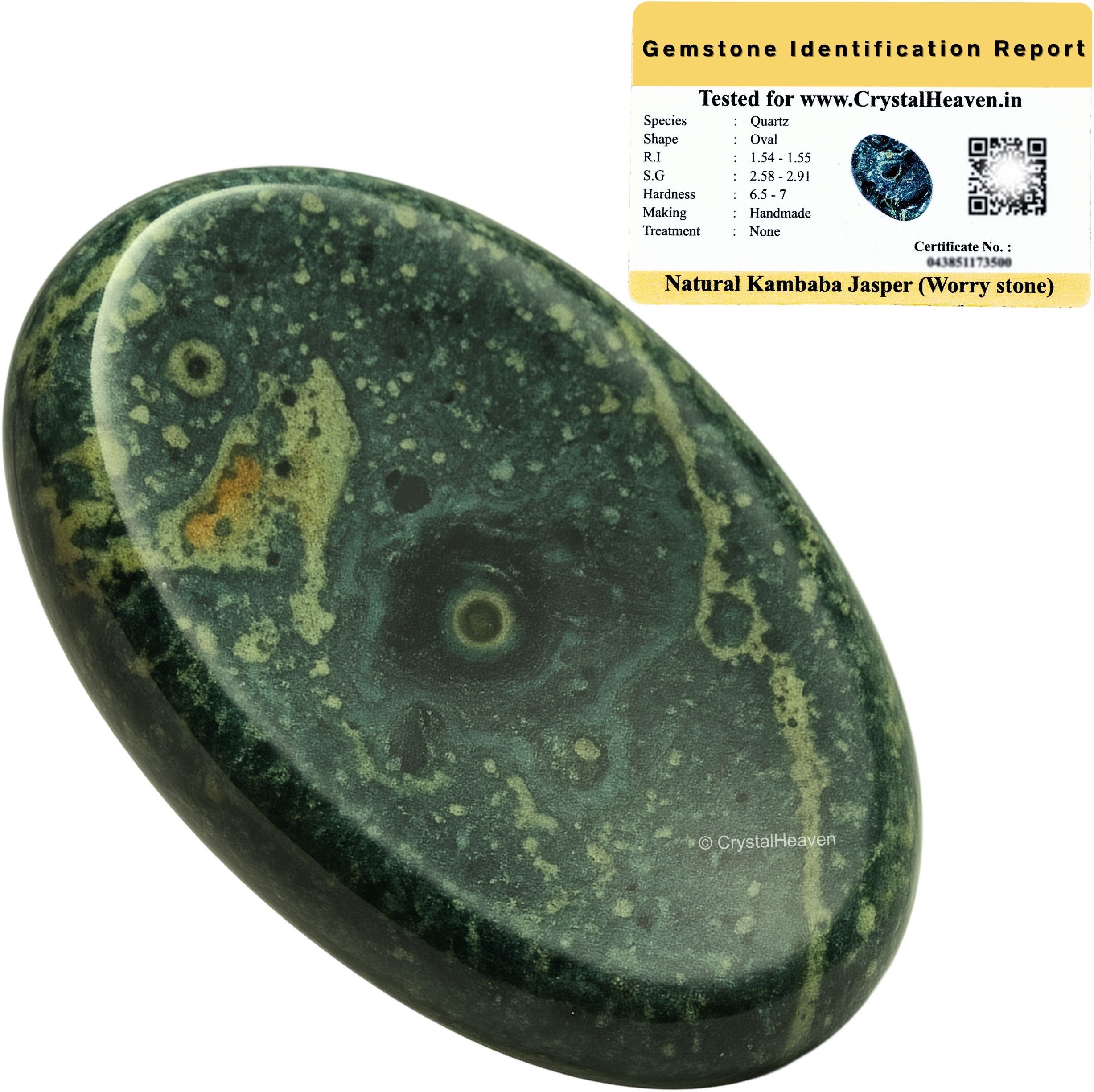Kambaba Jasper Crystal Thumb Worry Pebbles Stones For Anxiety Stress Polished Oval Crystal Pebbles-image-46