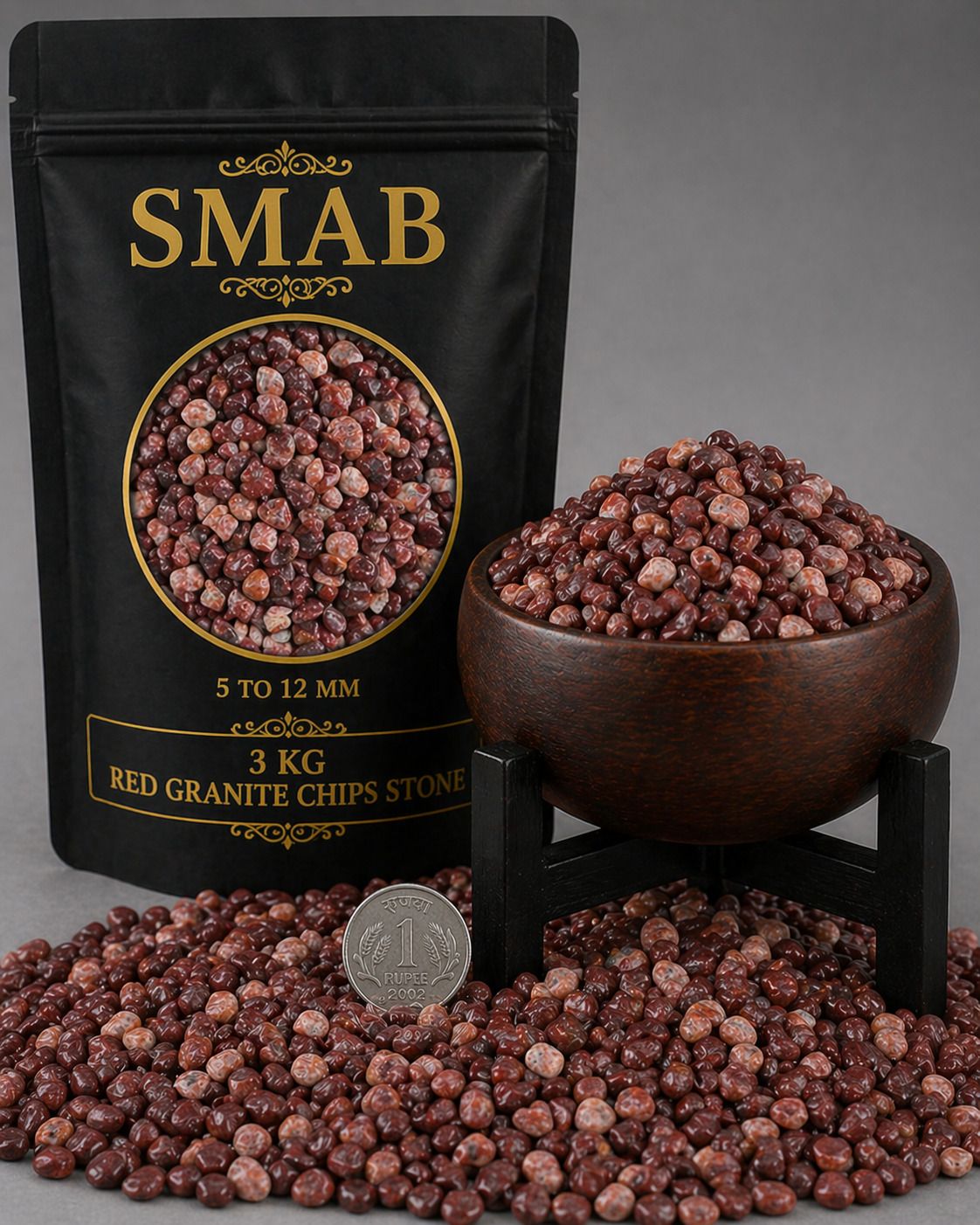 Red Granite Chips Stone 3kg 5-12mm Decorative Pebbles for Garden Decor Regular Angular, Asymmetrical, Oval, Rectangular, Round, Square Granite Stone-image-37