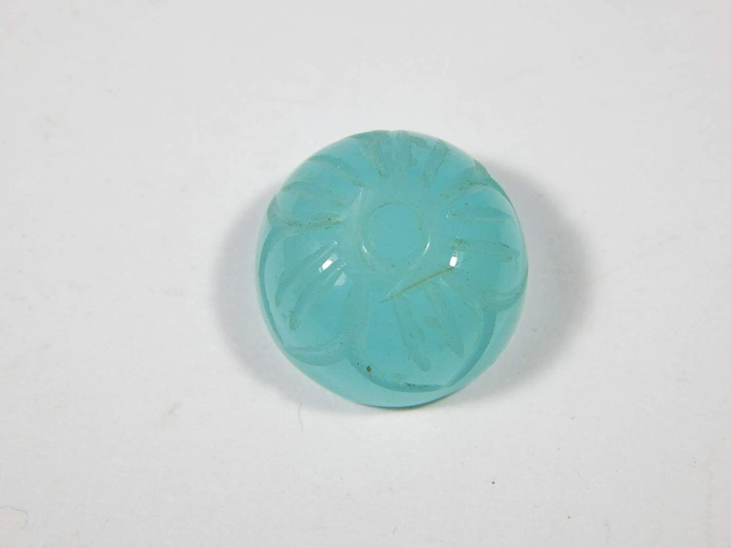 Sky Blue Onyx Carved Wheels stone Regular Round Crystal Stone-image-4