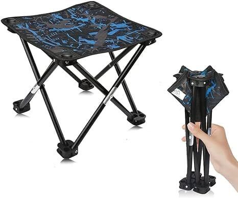 juprev Camping Folding Stool Portable Travel Seat 1Pc Chair-picture-14