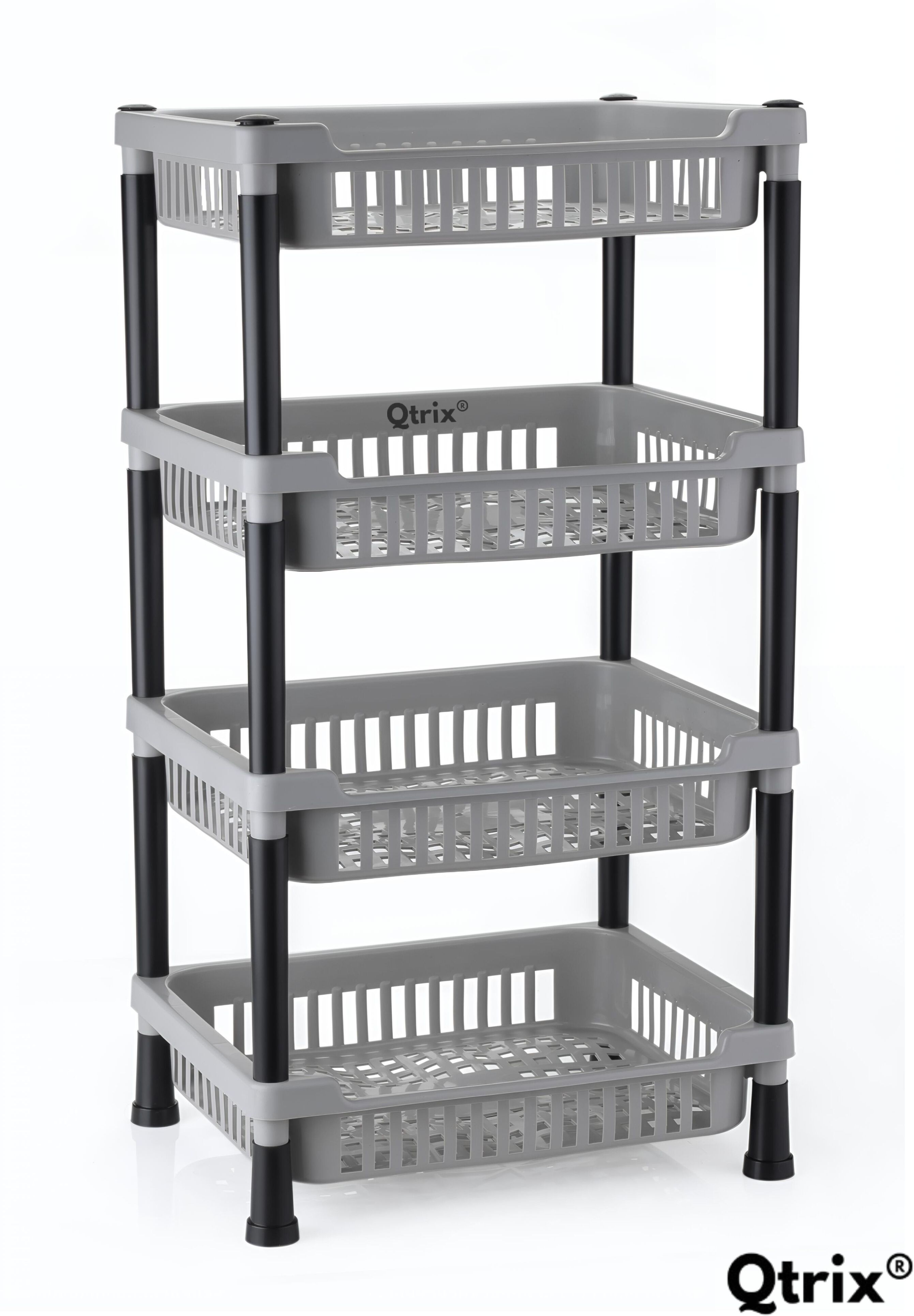 4-Layer Kitchen Trolley Stand/Multipurpose Rack for Storage/Vegetable Trolley Plastic Kitchen Trolley-image-13