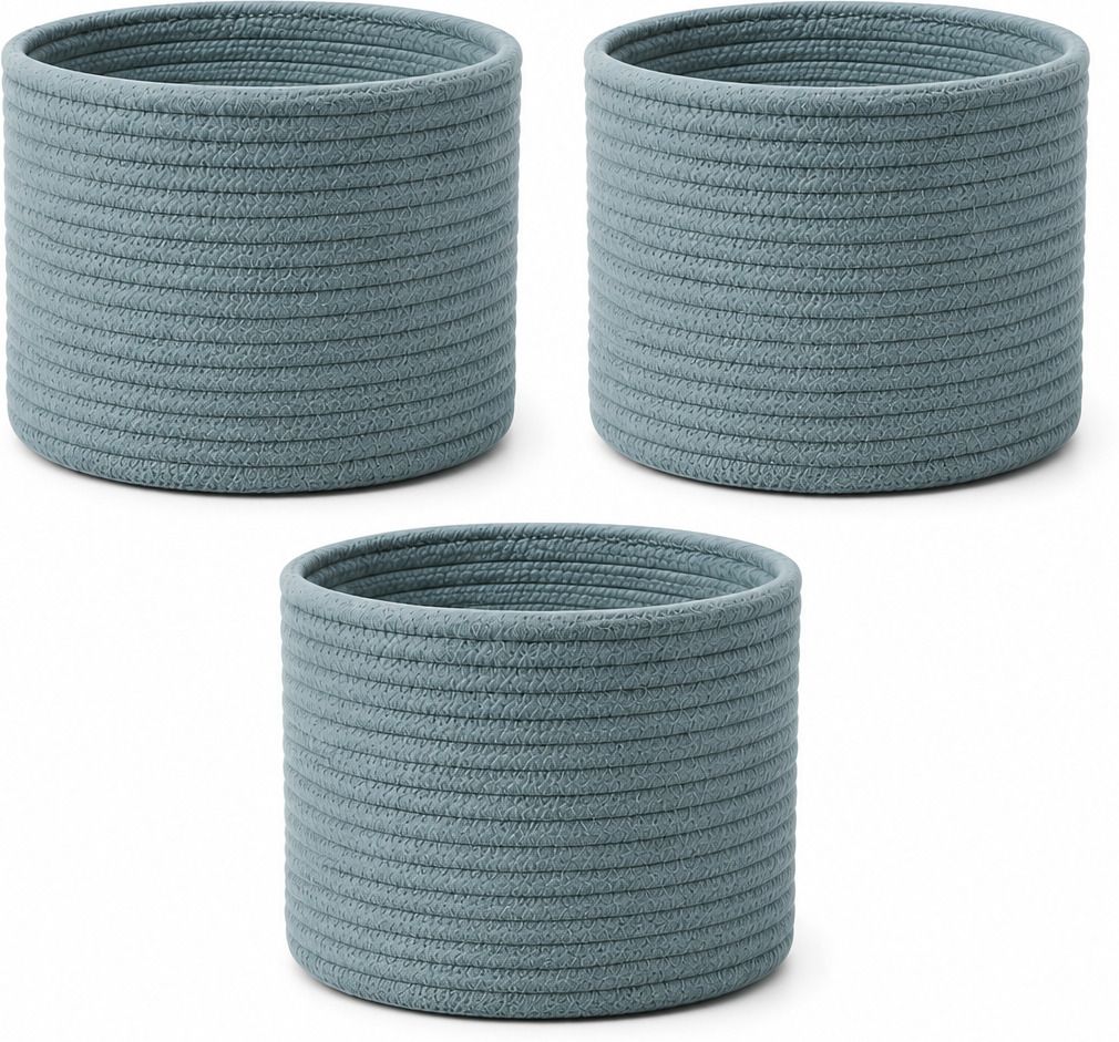 adhigams Cotton Cotton Storage Basket | 15x15 cm Storage Basket-picture-29