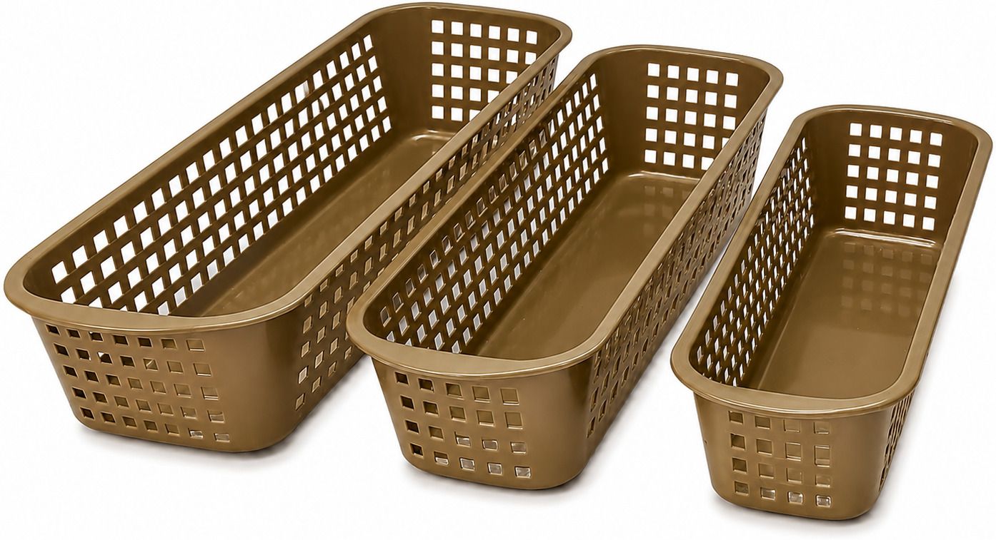 Plastic EloraHomes Slim Storage Basket-image-2