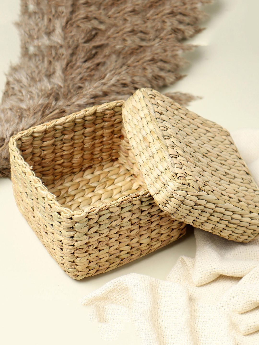 habereindia Seagrass Seagrass Storage Box for Closet & Desk Organization Storage Basket-picture-15