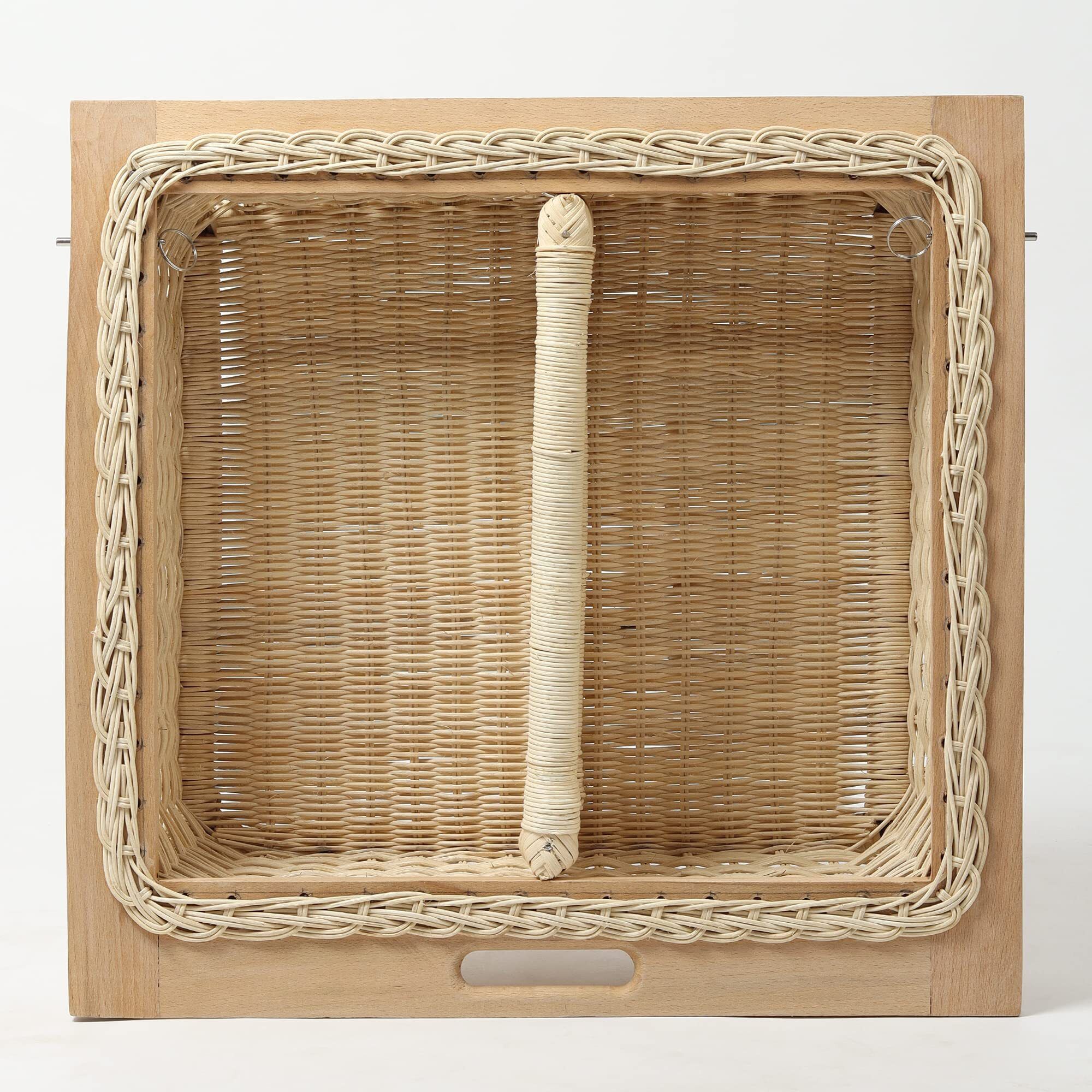 habereindia Bamboo Square Wicker Pull Out Basket with Partition for Modular Kitchen Use Storage Basket-picture-25