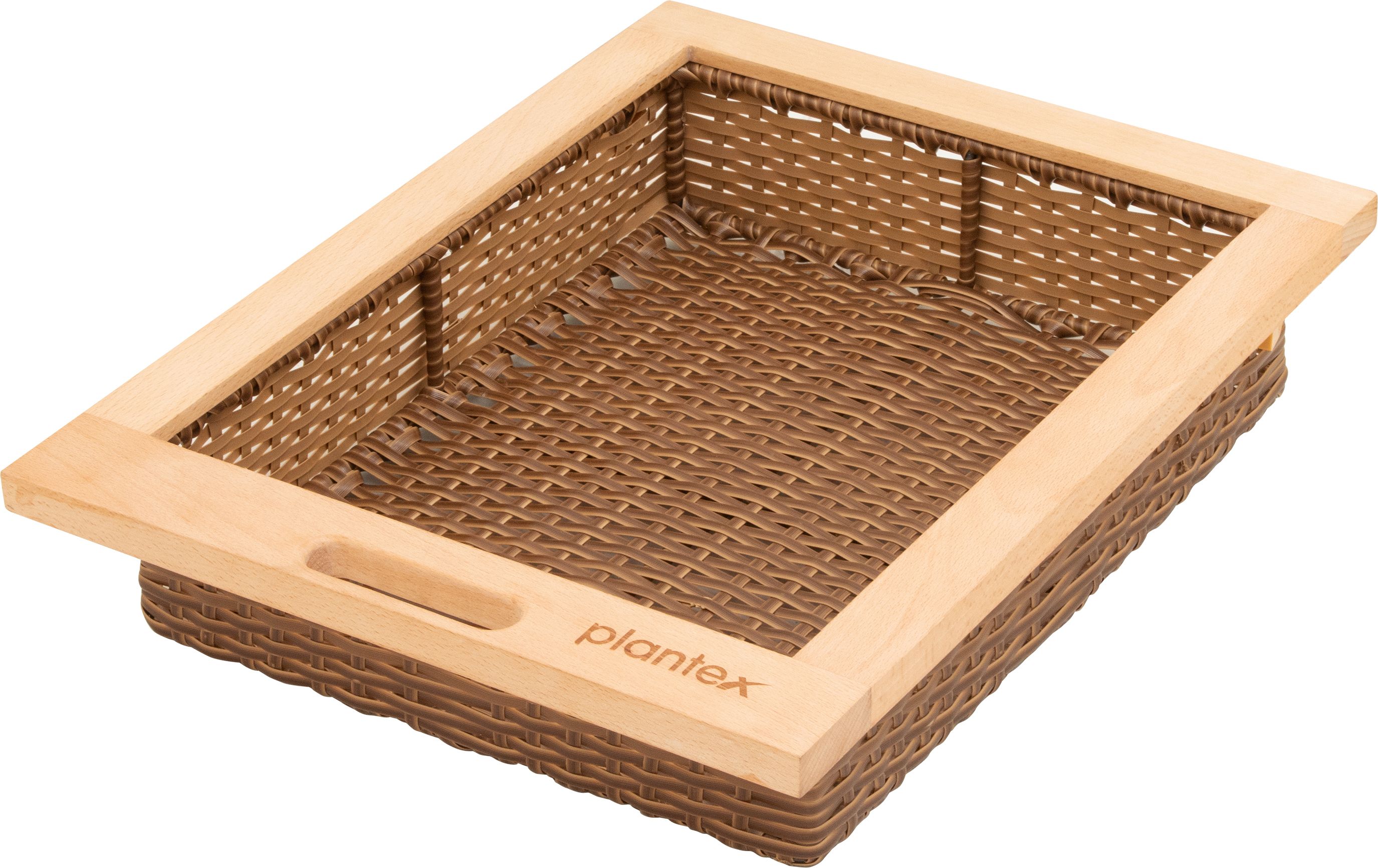 plantex Wooden Wicker Basket for Modular Kitchen/Wicker Basket for Storage(20 x 16.5 x 4 inch) Storage Basket-picture-14