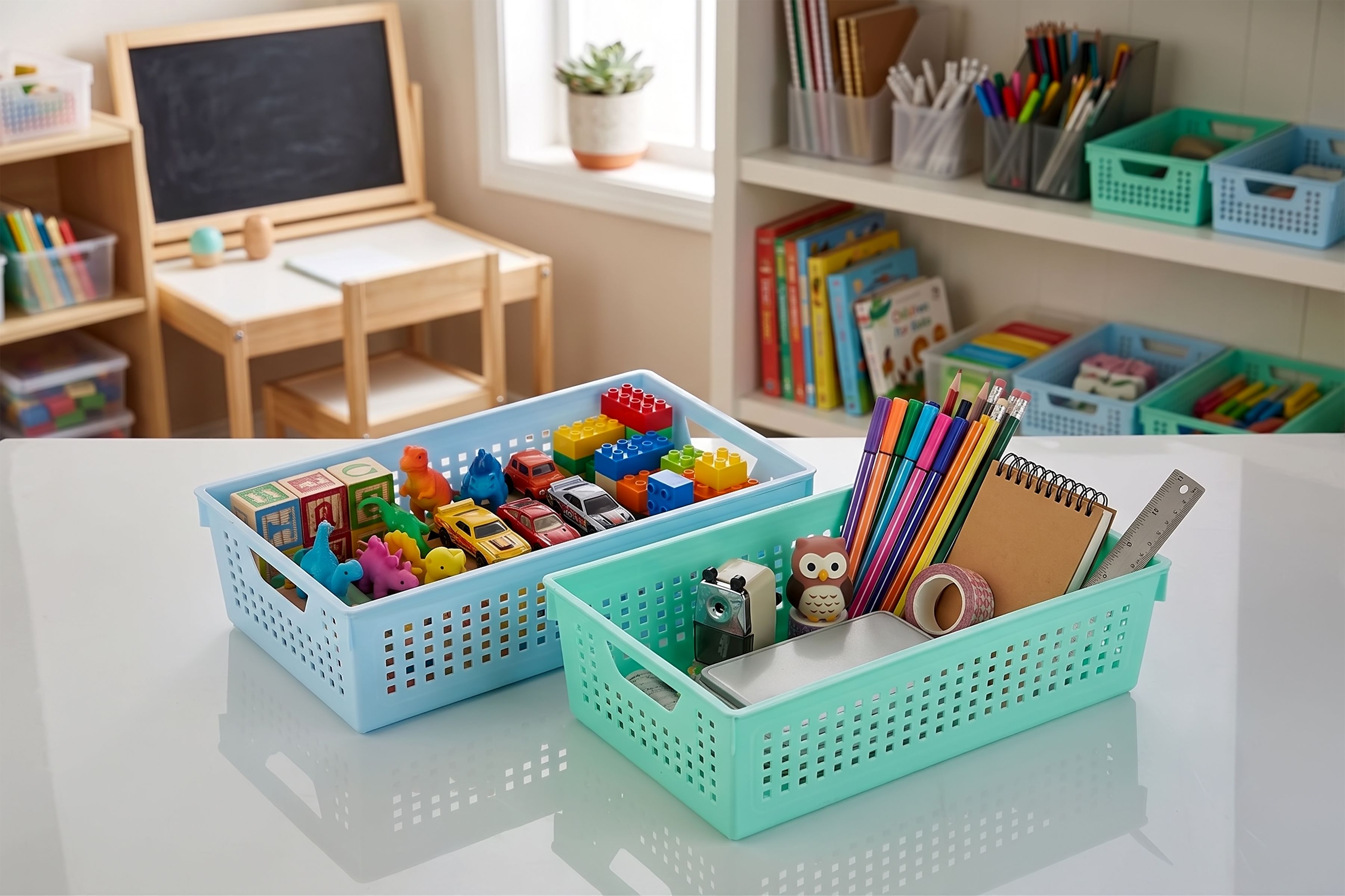 Plastic Multipurpose Storage Baskets for Kitchen,Home,Office Organization Storage Basket-image-46