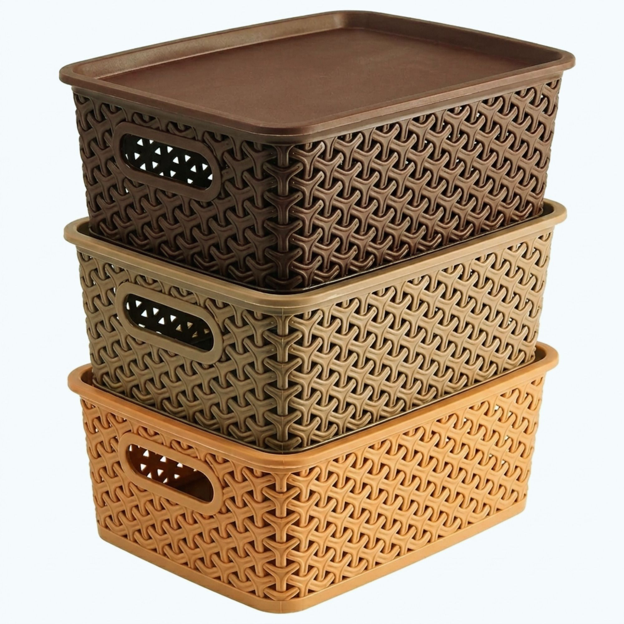 Plastic Multipurpose Solitaire Storage Basket with Lid Storage Basket-image-2
