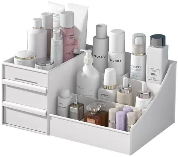 divinezon Plastic Makeup Storage For Vanity Desk Cosmetics Organizer Storage Basket-picture-17