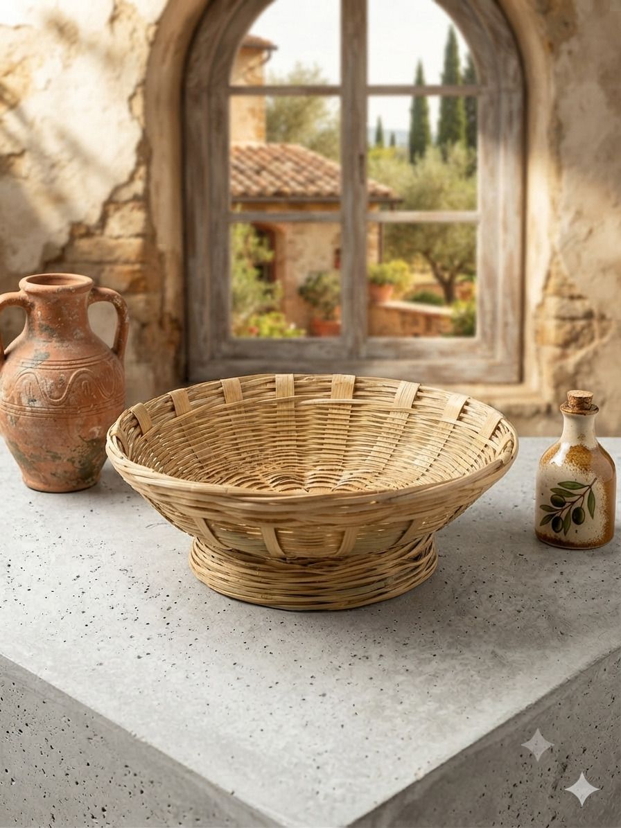 yesmall Bamboo Eco-Friendly Woven Bamboo Basket for Home Kitchen, Dining Table Storage Basket-picture-14