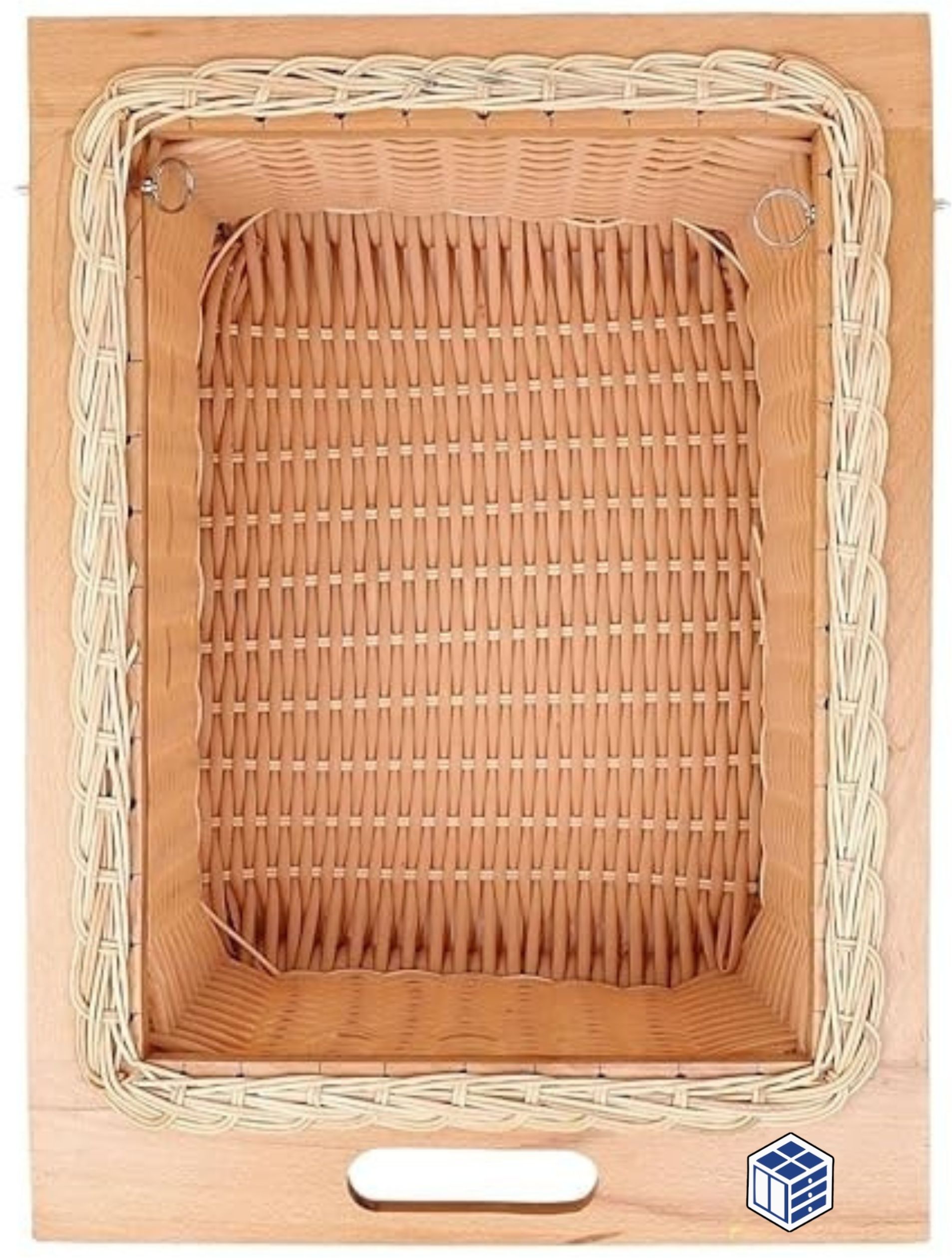 Wooden PVC Wicker Pull-Out Basket for Modular Kitchen (16.3x20x6") Storage Basket-image-33